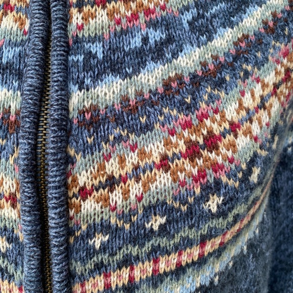 Tiara International Women's Fair Isle Nordic Zip Front Cardigan Sweater - Picture 9 of 15